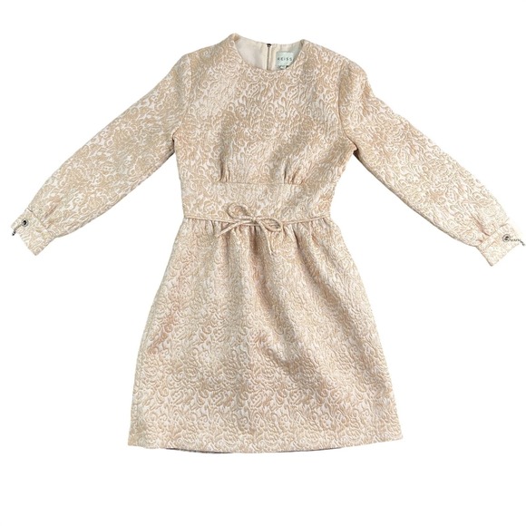 Reiss Dresses & Skirts - REISS‎ Rose Gold Melanie Jacquard Party Dress Sz 4 Tie Waist Cocktail Wedding